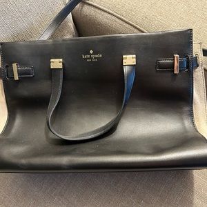 KATE SPADE large black tote in excellent used condition